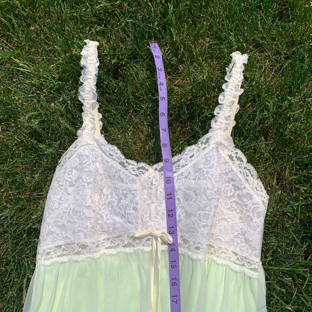 Vintage 60s Sheer Chiffon Lace Babydoll Lingerie Dress Nightie Short Nightgown - Picture 14 of 14